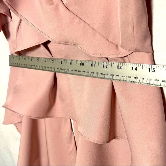 nWOt Hello Miss Women's Large Off Shoulder High Low Pink Ruffle Blouse - Picture 4 of 11